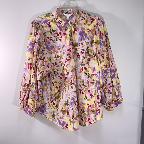 LC Lauren Conrad button down floral print top XXL - Picture 10 of 17
